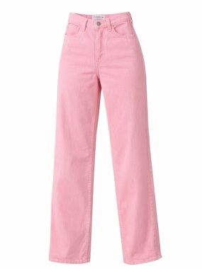 Just Black Denim pink cotton wide leg jeans high waisted 26in waist 30in Inseam